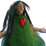close up of whimsical art doll by Lea K. Tawd