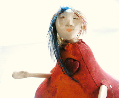 Tangerine - OOAK art doll - 6" tall